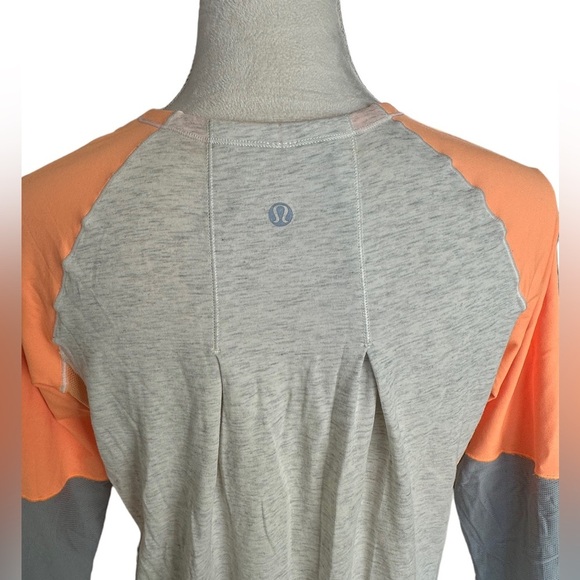 Lululemon orange gray 3/4 sleeves zipper up athletic top - Picture 5 of 8